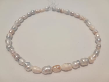 gray pearl necklace and white howlite bracelet for emotional balance calm feminine elegance and lunar energy