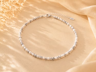 white howlite bracelet for calming heavy thoughts emotional balance and peaceful focus