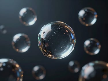 dynamiczna animacja 3D, płynna symulacja cieczy, metaliczne kule rozpryskujące się w zwolnionym tempie, dramatyczne oświetlenie, 8k