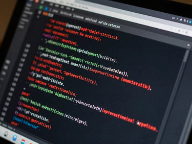 Macro close-up of a database terminal screen displaying SQL query optimizer execution plans, dark interface with precise red highlights, high contrast technical lighting.