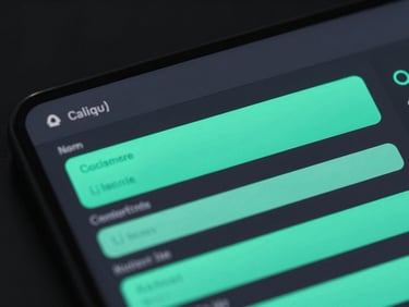 Sleek dark software interface showing structured legal document analysis, glowing teal highlights, deep slate background, macro sharp focus