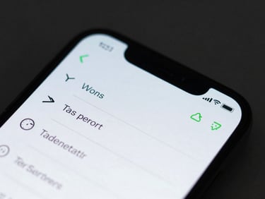 Macro shot of a sleek Android phone displaying a minimalist task management interface, cool studio lighting, selective green neon accents, 35mm
