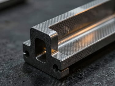 Macro shot of a carbon steel structural component, showing clean casting edges and robust metallurgical structure.