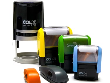a group of office supplies including a printer and a printer