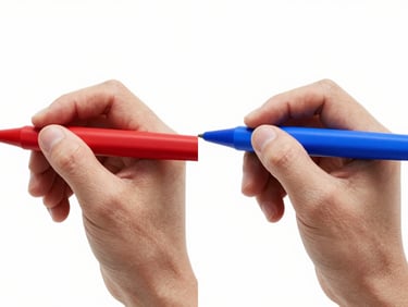 Close-up of a user using a digital 'magic brush' tool to refine the edge of an isolated subject on a screen, showing fine detail, vibrant red and blue accents, studio lighting, high-contrast.