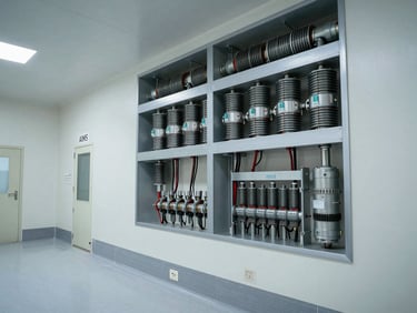 Interior shot of the AIIMS Kashmir facility, featuring clean medical-grade civil construction and heavy-duty electrical installations.