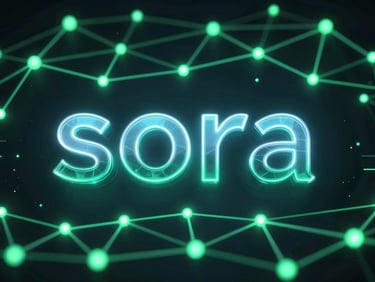 Sleek 3D render of glowing digital nodes and emerald green network lines, dark fintech aesthetic, sora typography, 8k