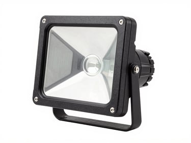 Explosion proof flood light fixture, heavy duty bracket, isolated on pure white background