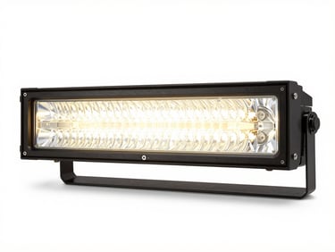 Explosion Proof Linear Light fixture on a pure white background, orthographic view, clean technical presentation