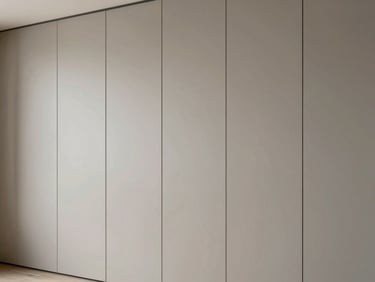 Interior wall panel cladding with modern matte finish, clean vertical alignment, soft even lighting
