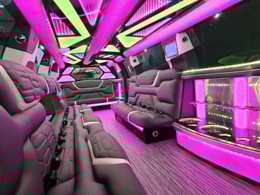 Escalade Limo interior for weddings Proms, Airport limo service in NJ, NY, MA, CT 