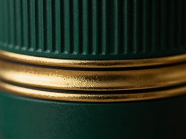 Extreme close-up of hallmarked gold edges catching soft golden-hour light, 85mm lens