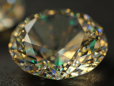 Macro shot of diamond facets catching dramatic low-key light, shallow depth of field