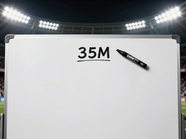 Tactical whiteboard with magnetic markers under sharp overhead spotlight, dramatic sports analysis style, 35mm