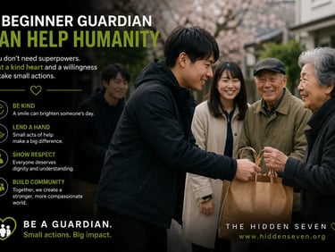 A volunteer guardian handing a bag of groceries to an elderly woman as part of a community service act.