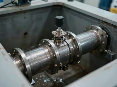 Tela de equipamento de vídeo-inspeção técnica mostrando o interior limpo de uma tubulação subterrânea com detalhes nítidos.