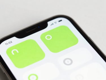 Close-up of an Android device screen highlighting a custom widget or system-level tool, demonstrating seamless integration, bright studio light.