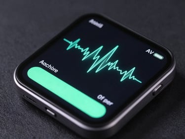 Close-up render of custom Android widgets with glowing cyber-mint progress bars and haptic wave diagrams, dark slate background, sharp technical grid borders