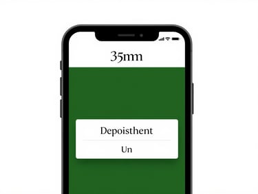 Crisp mobile mockup of a luxury beauty salon website, showing elegant typography and a secure deposit payment screen, high-contrast studio light