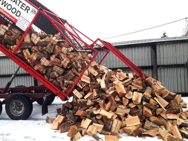trailer wood delivery by Clearwater firewood