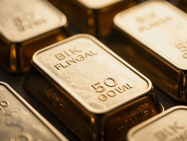 Macro shot of high-purity silver bullion bars reflecting warm golden-hour light, focused spotlight highlighting metallic textures, dark key photography