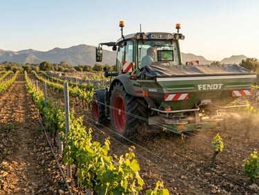 Abonado variable con tractor en viñedo. Integración de mapas de prescripción para reducir el gasto en fertilizantes.