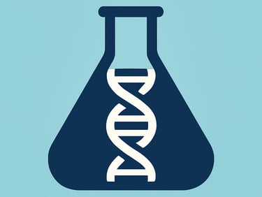 icone ilustrativo de becker com logo de DNA 