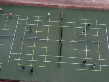 View from the top on Pickleball courts