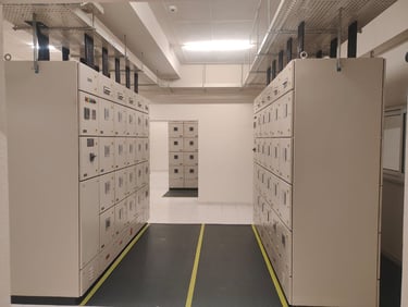 G Sons custom-built Industrial Metering Panel, with circuit breakers,