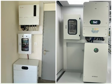 Khu vực để pin lưu và biến tần cần thoáng đãng, không có vật liệu dễ cháy