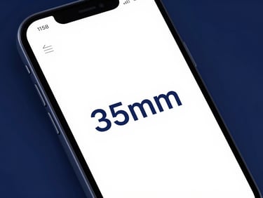 Close-up of a mobile e-commerce app showing increased conversion rates on a clean screen, cool studio lighting, deep blue and white tones, clean composition, 35mm