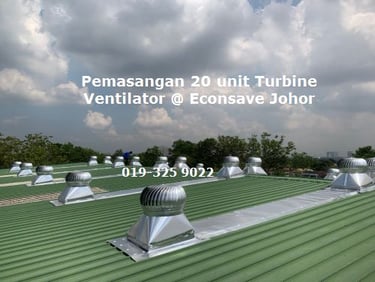 Pemasangan turbine industrial base di Econsave Johor