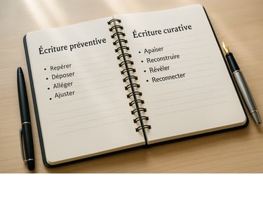 schéma du rôle de l’écriture dans le burn-out