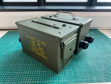 Ammunition boxes to be used for lithium-ion battery cycling