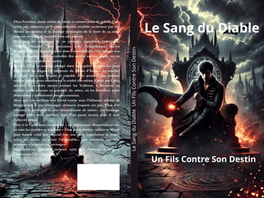 Couverture sombre et mystique du roman Le Sang du Diable – Un Fils Contre Son Destin, avec un héros