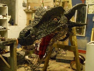 Dragon's head, commissioned by Game of Thrones studios, Banbridge, N. Ireland