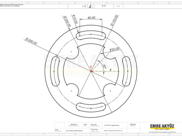 autocad çizim uygulaması, solidworks çizim uygulaması, örnek çizim uygulamaları