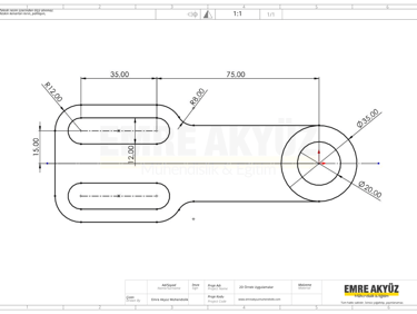 autocad 2d, solidworks 2d, autocad 2d çizim, solidworks 2d çizim örnekleri