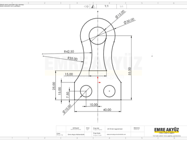 solid edge örnek çizim, örnek 2 boyutlu çizimler, örnek 2d çizim, 2d çizim uygulamaları