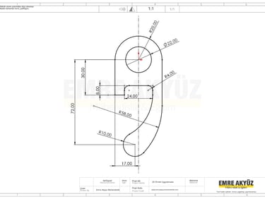 solidworks çizim örneği, autocad çizim örneği, autocad teknik resim, solidworks 2d teknik resim