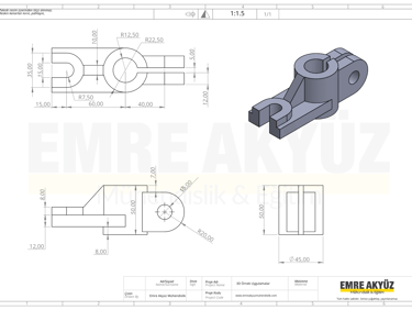 zor çizimler, zor teknik resimler, zor 3 boyutlu model örnekleri, autocad zor uygulamalar