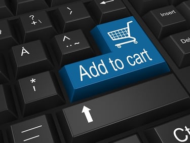 An Enter keyboard with the text Add to cart