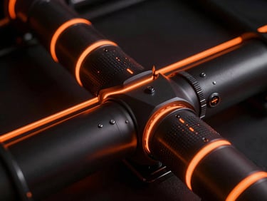 Abstract glowing orange data pipeline, high-contrast low-key lighting, deep charcoal tones, sharp focus, 35mm