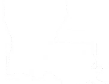 White Louisiana state outline representing breeder location