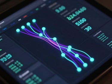Macro isometric screenshot of a high-fidelity dark mode dashboard interface, glowing neon cyan active nodes, electric violet data flow paths, real-time system health statistics and terminal payload previews