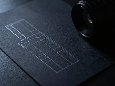 Tight macro shot of physical wireframes on dark paper under moody low-key lighting, sharp directional shadows, cool-toned ambient light, high contrast, 35mm lens.