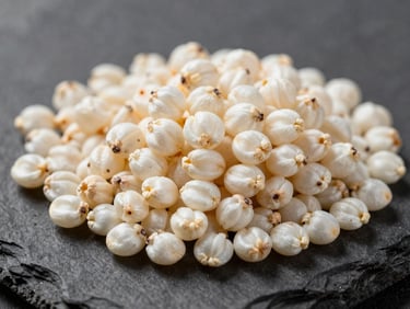 Extreme macro close-up of raw, uncooked Sona Masuri grains on dark slate, high-contrast clinical white light highlighting grain texture.