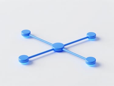 High-fidelity abstract 3D visualization of delivery routes, glowing blue nodes, minimalist tech aesthetic