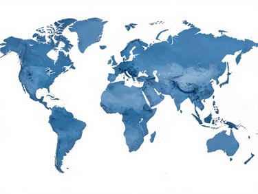 A clean, high-contrast vector map of global maritime trade corridors connecting Mumbai Port to ports in the Middle East, Europe, and North America, cool blue tones, minimal lines.