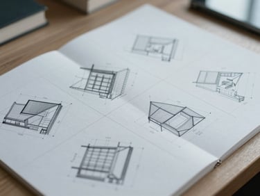 A detailed layout grid of a multi-author academic volume on a designer's desk, architectural lines, cool diffused daylight.